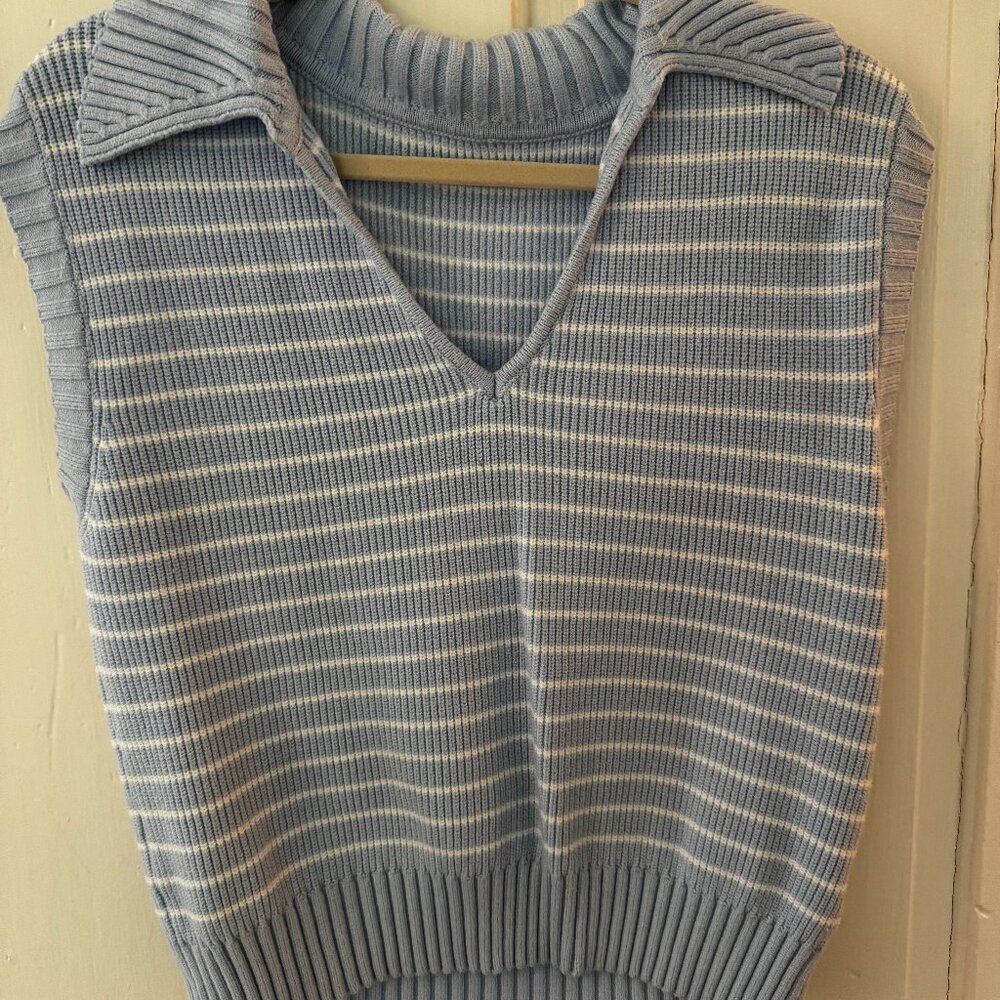 Light Blue and White Stripped Sweater Size S